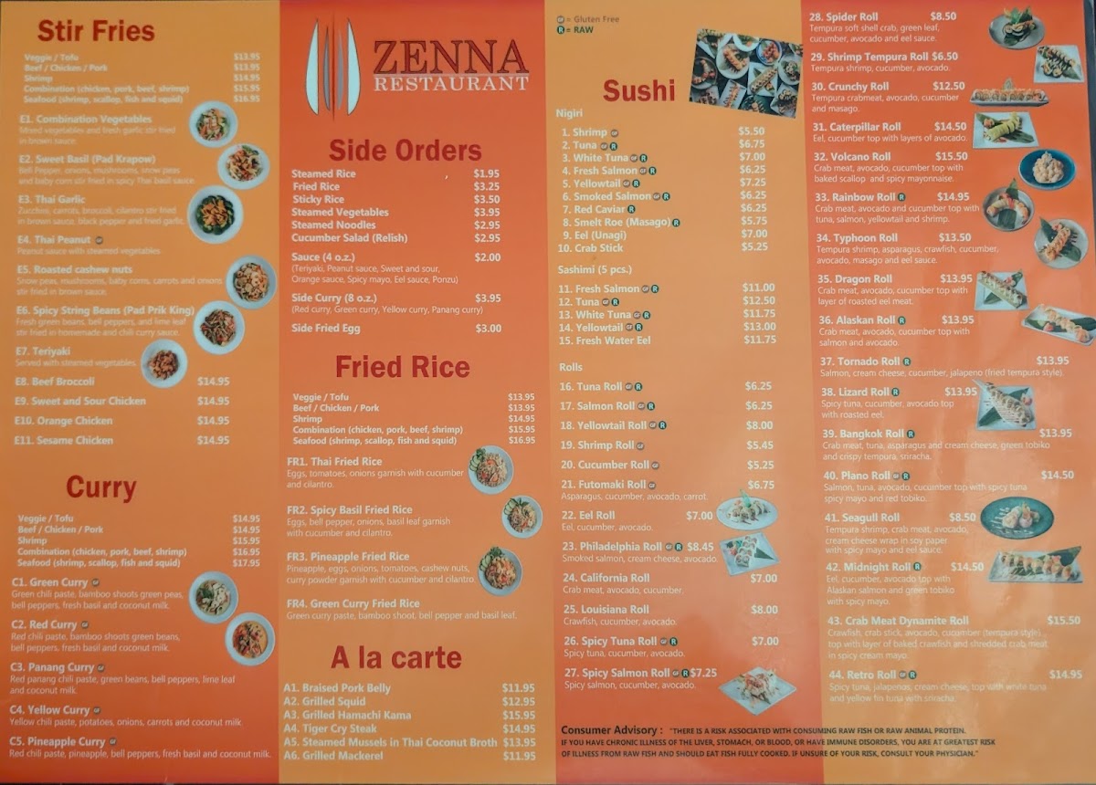 Zenna Thai & Japanese Restaurant Menu - Image 4