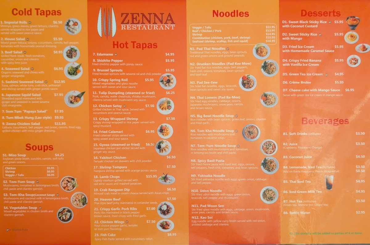 Zenna Thai & Japanese Restaurant Menu - Image 5