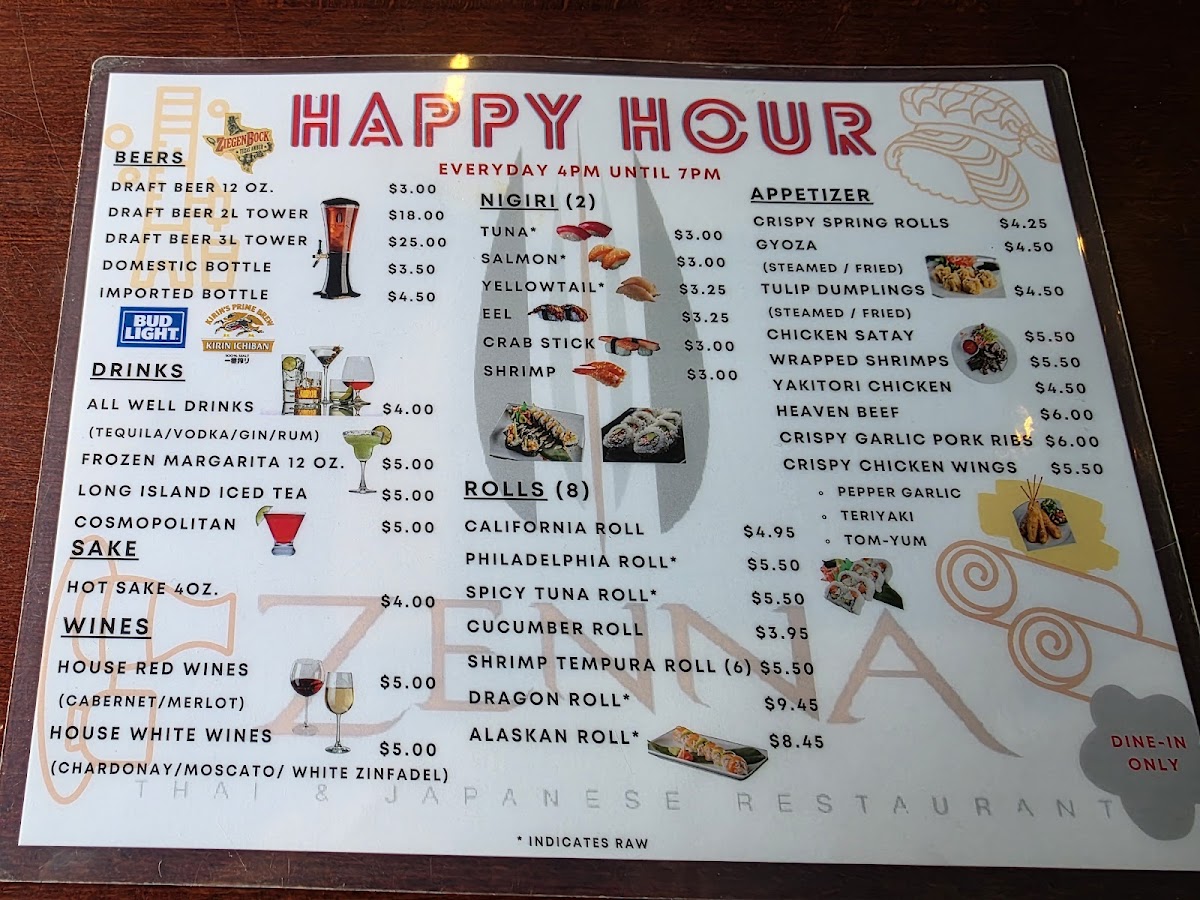 Zenna Thai & Japanese Restaurant Menu - Image 6